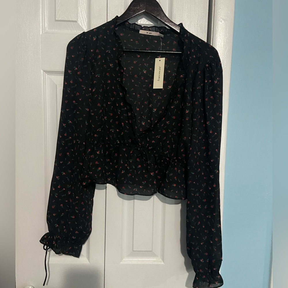 Crop floral shirt
